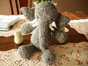 "Babar," Hand Knit by Whitney in Grass