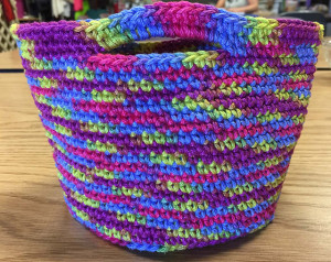 Free Ravelry download, this crochet One Skein Basket by Diane L. Augustin is perfect for putting your gift in. This one is designed with Fantasy Naturale and can be used for about 101 things! Photo courtesy of Diane L. Augustin. 