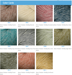 Color Cards for Plymouth Yarn Moon Shadow